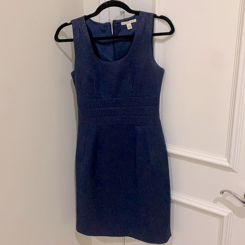 Banana republic blue shiny shift dress sz 2